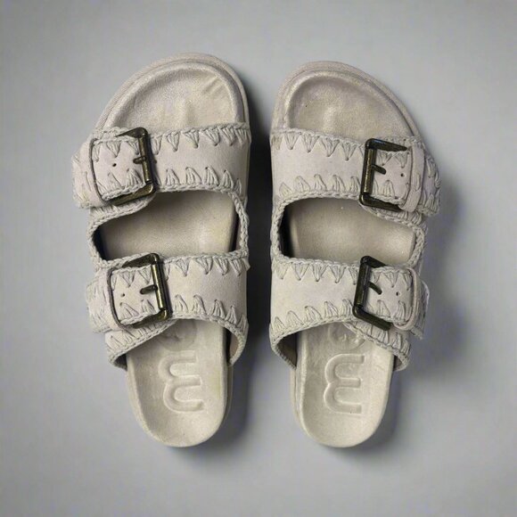 Mou beige Bio slide sandals, size 10 - Picture 1 of 4